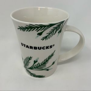 Starbucks Pine Branch 2020 Collectible White Green Coffee Tea Mug 10 oz.